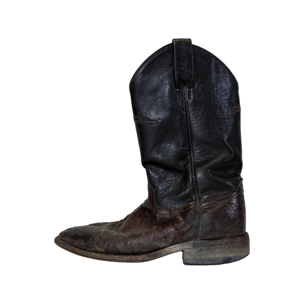 lagrange cowboy boots brown leather size 8